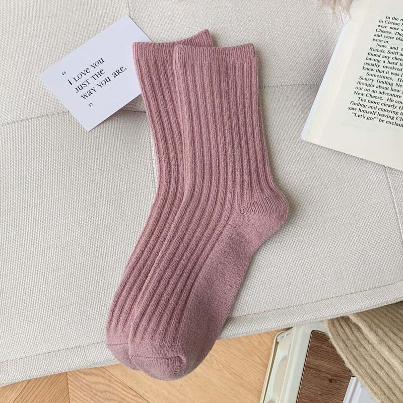 Velvet Women Winter Warm Thicken Thermal Socks Soft Casual Solid Color Sock  Wool