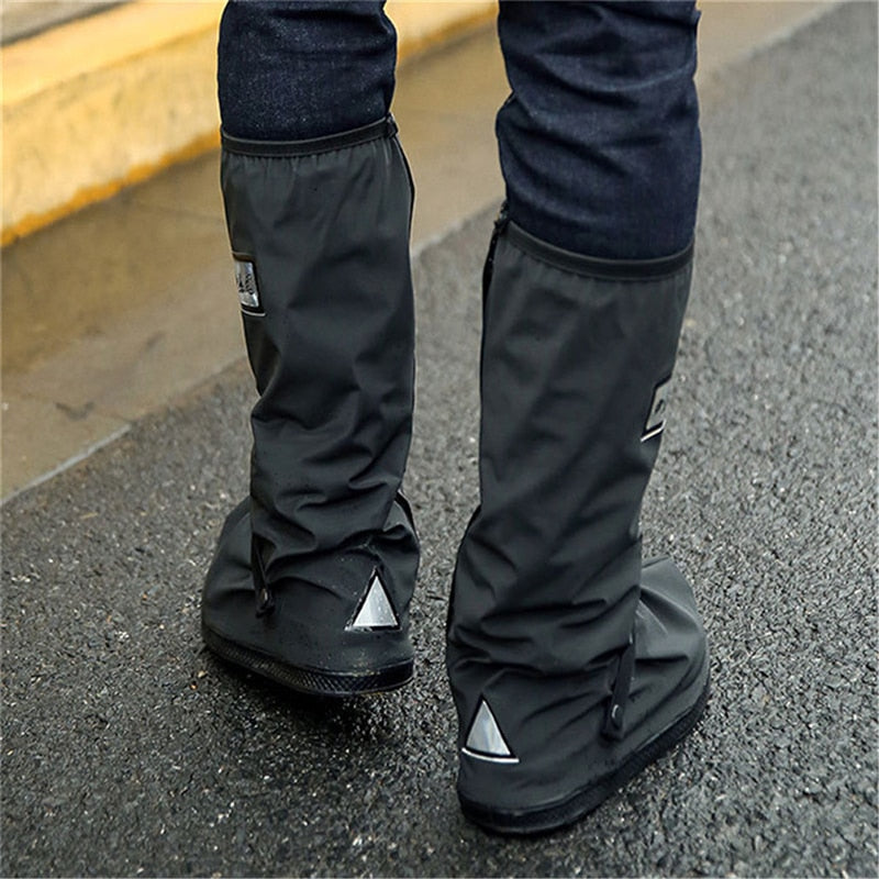 Motorcycle Rain Boot Covers 2-Pair - Waterproof PVC Shoe Protectors For Cycling & Outdoor