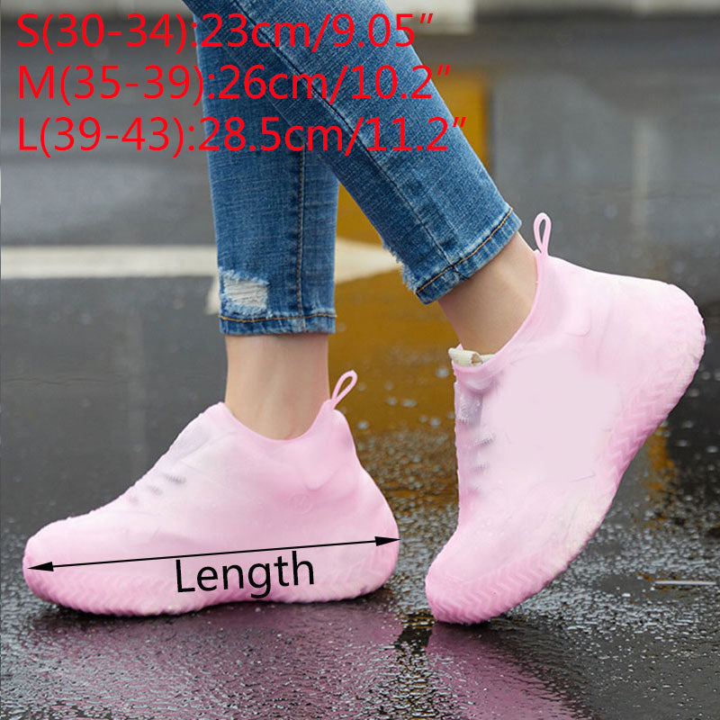 1 Pair Reusable Silicone Shoe Cover S/M/L Waterproof Rain Shoes Covers Outdoor Camping Slip-resistant Rubber Rain Boot Overshoes