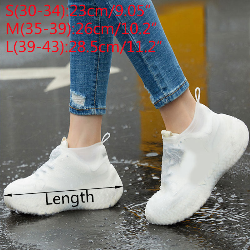 1 Pair Reusable Silicone Shoe Cover S/M/L Waterproof Rain Shoes Covers Outdoor Camping Slip-resistant Rubber Rain Boot Overshoes