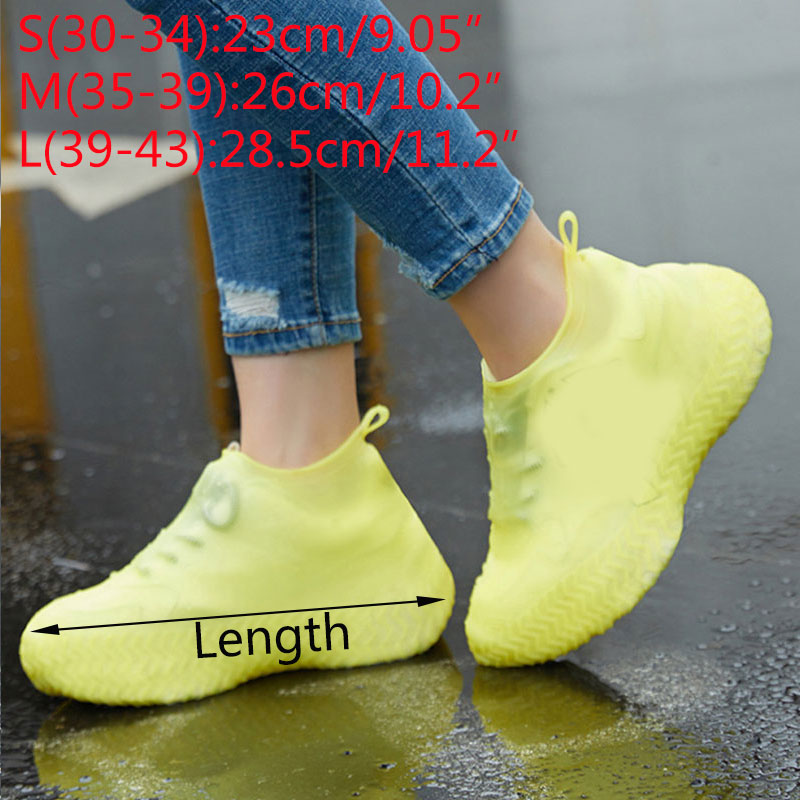 1 Pair Reusable Silicone Shoe Cover S/M/L Waterproof Rain Shoes Covers Outdoor Camping Slip-resistant Rubber Rain Boot Overshoes