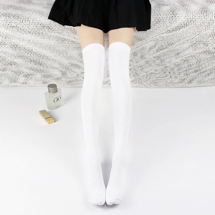 Lolita Sexy Women Stockings Cute Black White Long Socks Over Knee Thigh High Socks Women Compression Socks