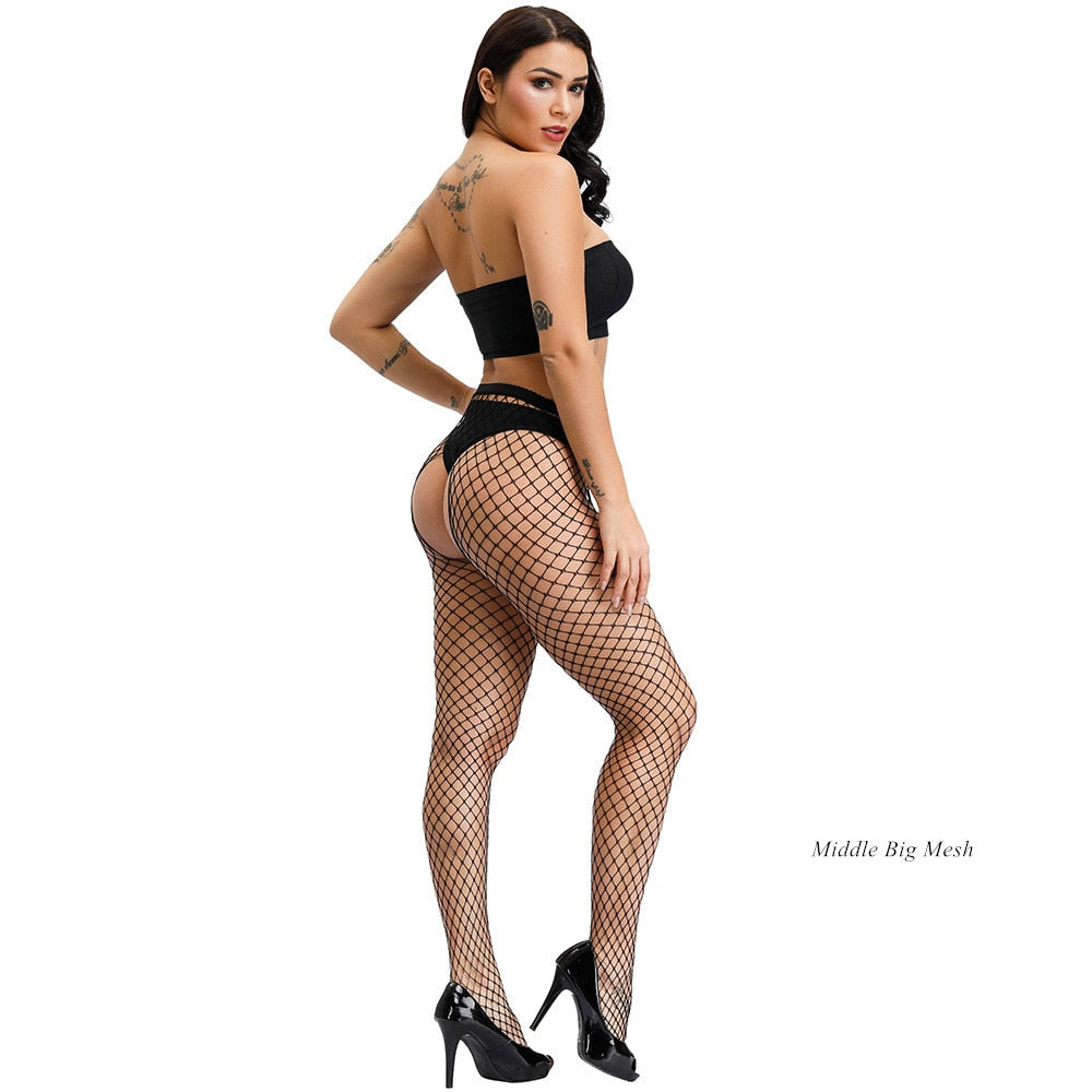 Hot Selling Summer Lolita Fishnet  Body Stockings Fish Net Pantyhose Mesh Nylon Tights Lingerie Skin JK Fishnet Waist Hosiery