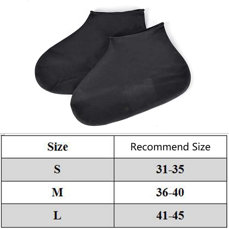 1 Pair Reusable Silicone Shoe Cover S/M/L Waterproof Rain Shoes Covers Outdoor Camping Slip-resistant Rubber Rain Boot Overshoes