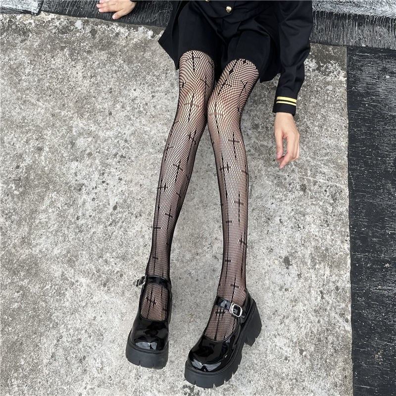 Hot Selling Summer Lolita Fishnet  Body Stockings Fish Net Pantyhose Mesh Nylon Tights Lingerie Skin JK Fishnet Waist Hosiery