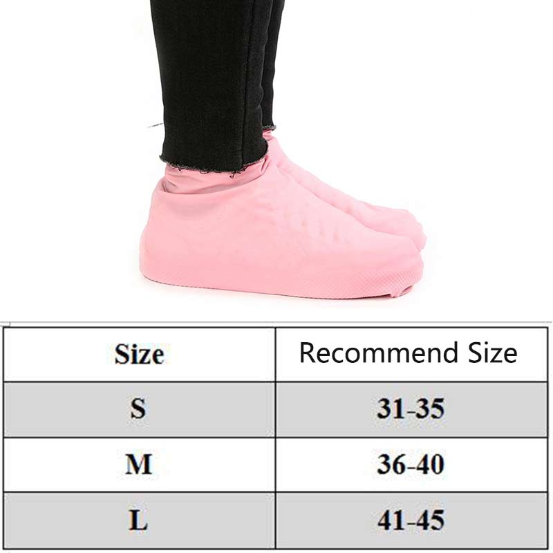 1 Pair Reusable Silicone Shoe Cover S/M/L Waterproof Rain Shoes Covers Outdoor Camping Slip-resistant Rubber Rain Boot Overshoes